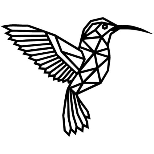 Geometrische Kolibri 45 x 35 cm