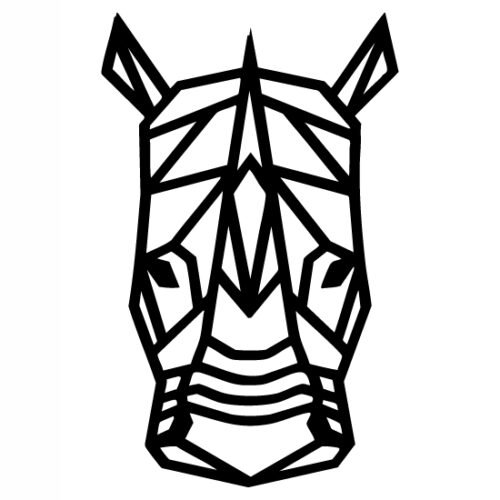 Geometrische Neushoorn 31 x 50 cm