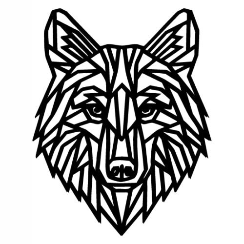 Geometrische Wolf - 44 x 50 cm