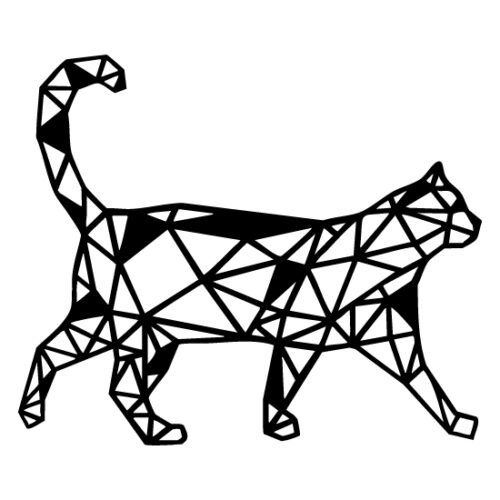 Geometrisch Lopende Kat - 33 x 28 cm