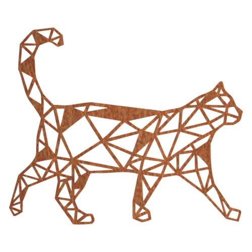 Geometrisch Lopende Kat - 33 x 28 cm - Afbeelding 2